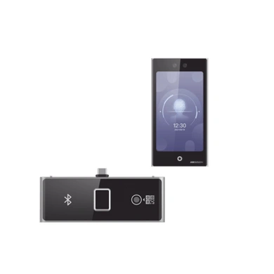 Terminal facial Hikvision DS-K1T673DWX/K con lector de huellas, QR y Bluetooth