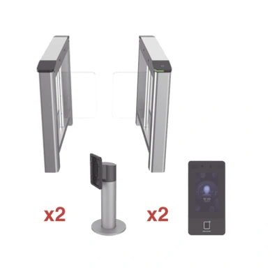 Kit de torniquete Hikvision DS-K3B220-KIT con terminales faciales incluidas