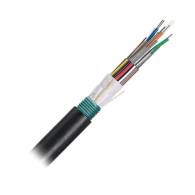 Cable de fibra óptica para transmisión de datos a alta velocidad.