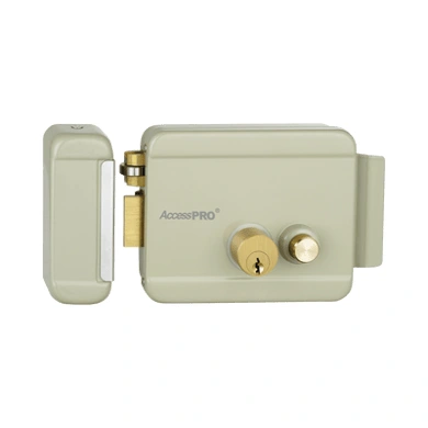 Cerradura eléctrica AccessPRO ACCESSRIMBL izquierda con llave y botón